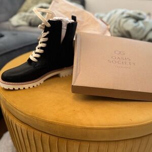 Oasis Society Black Combat Boots